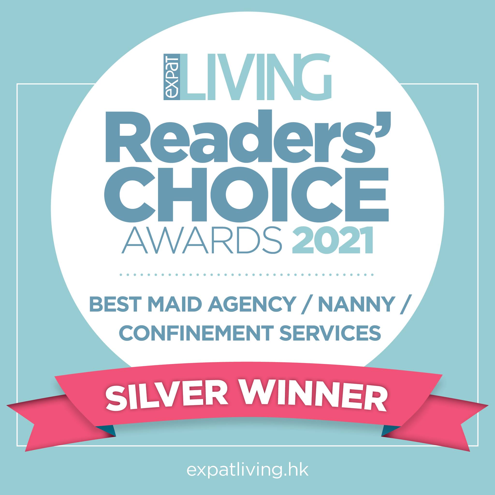 Silver winner of the Reader's Choice Awards 2021 for Employment Agency