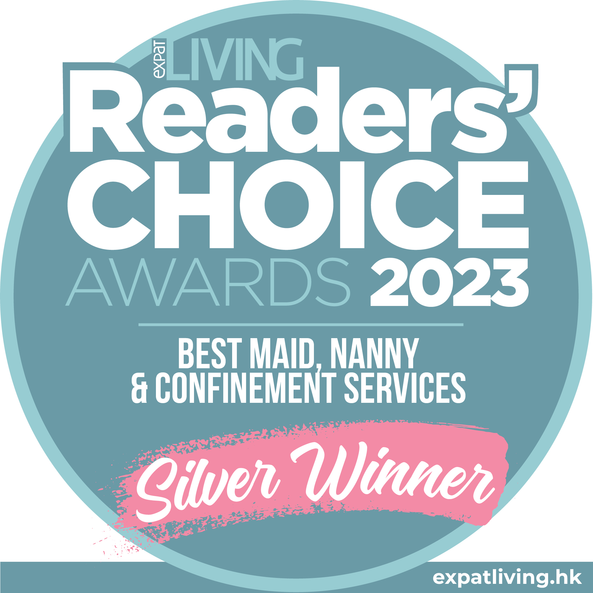 Silver winner of the Reader's Choice Awards 2023 for Best Maid, Nanny & Confinemet Services